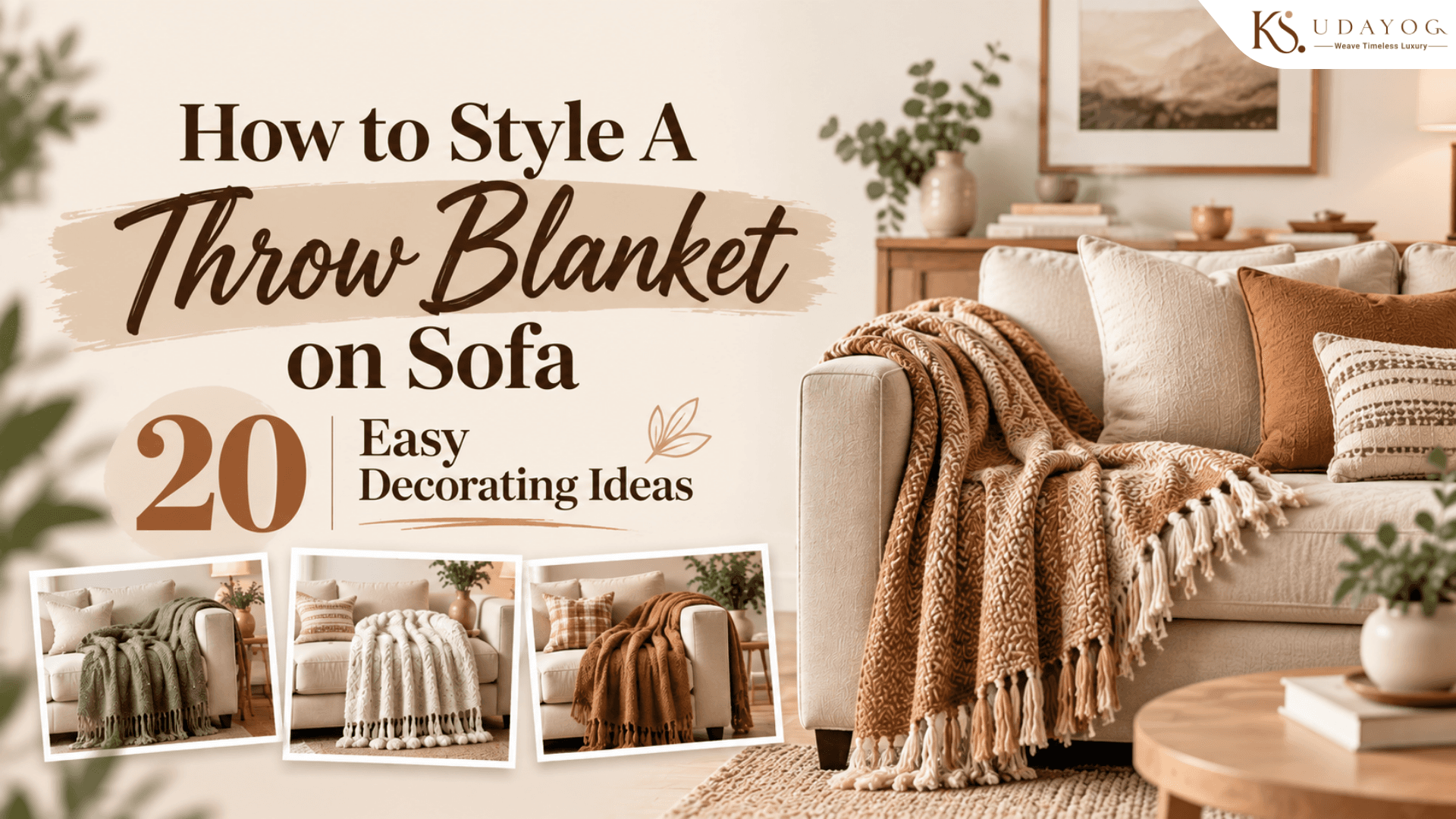 How to Style A Throw Blanket on Sofa: 20 Easy Decorating Ideas
